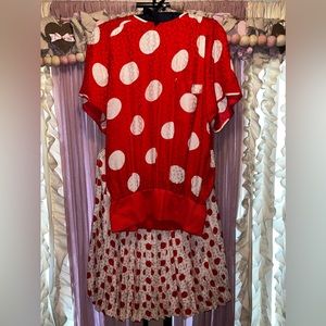 French Vintage, Louis Feraud silk skirt and blouse set.